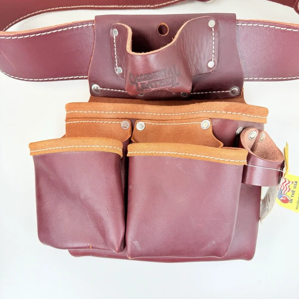 Occidental Leather 5018DB OxyRed 3 Pouch Tool Bag w/ XL Belt USA
